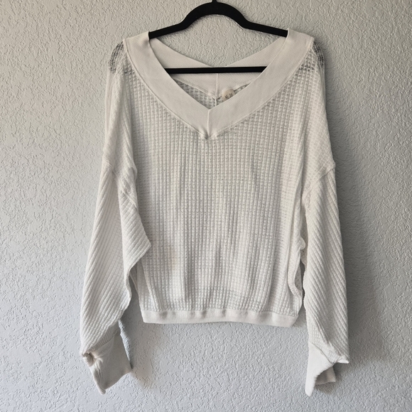 We‎ The Free People S White South Side Thermal Top STYLE OB808615 - Picture 1 of 6